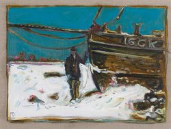 Frozen Estuary - Oyster Smack, Caroline, 1947 (version Y)