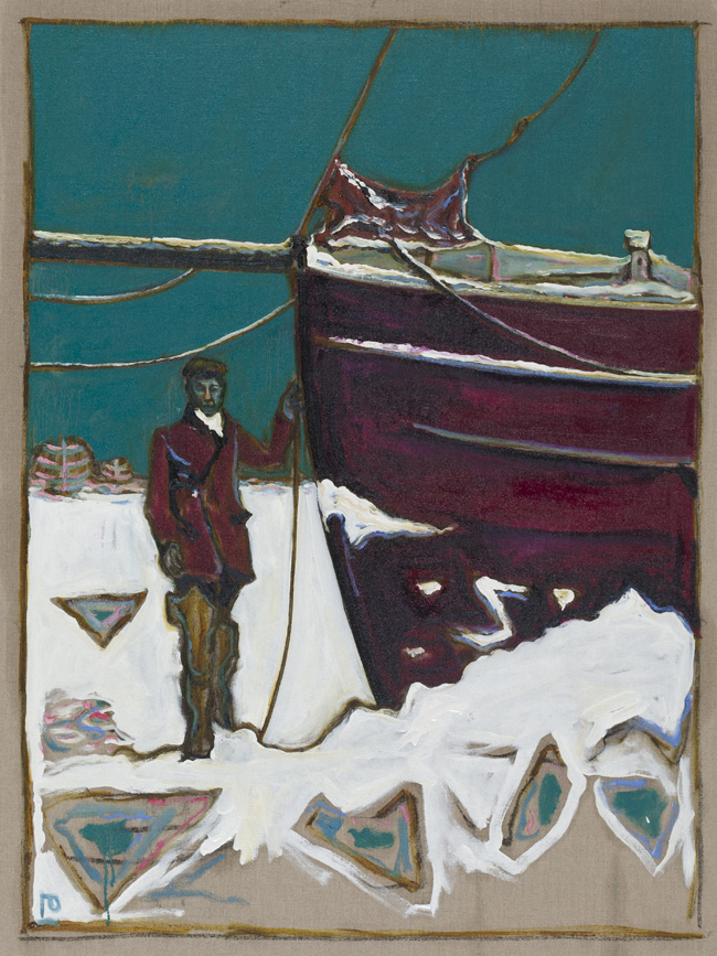 Frozen Estuary - Oyster Smack, Caroline, 1947 (violet series, version x)