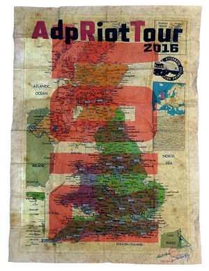 JIMMY CAUTY: AdpRiotTour Limited Edition Distressed Riot Map