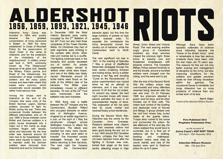 Click the image to read the RIOT in ALDERSHOT pamphlet 