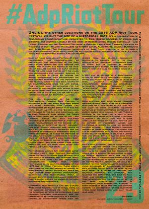 Click the image to read the RIOT at FESTIVAL 23 pamphlet 
