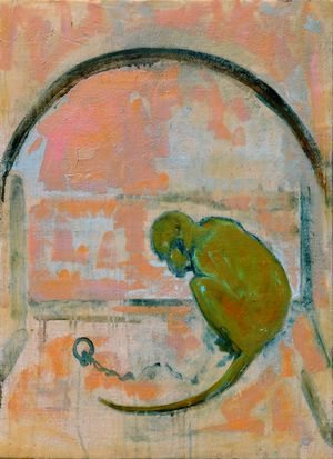 Monkey in Window (after Breugel)