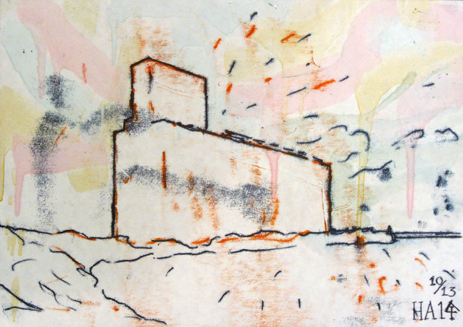The Great Grain Elevator - monoprint