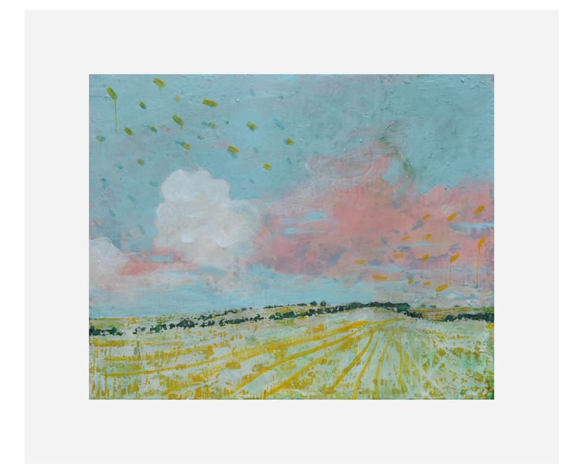 HARRY ADAMS Pink Cloud Over Cultivated Field