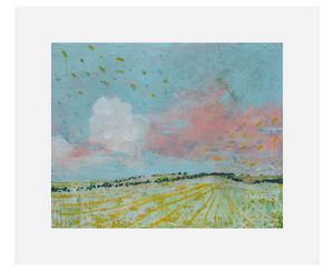 HARRY ADAMS Pink Cloud Over Cultivated Field