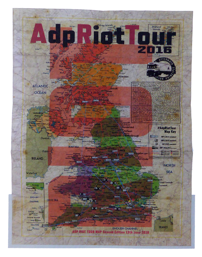 JIMMY CAUTY: AdpRiotTour Limited Edition Distressed POCKET MAP