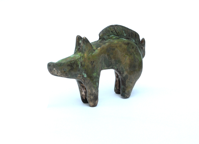 wild pig 3 bronze sculpture