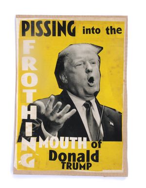 Billy Childish ART HATE USA: GOP INFO POSTER - TRUMP! Original Collage