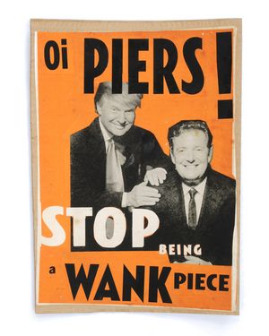Billy Childish ART HATE: Piers Morgan Vs TRUMP! Original Collage