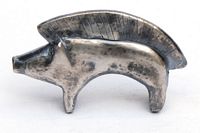 wild pig 1 solid silver sculpture