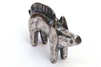 wild pig 2 solid silver sculpture