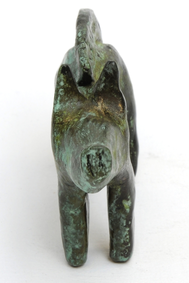 sniffing pig  solid bronze sculpture